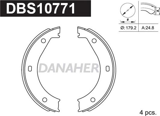 Danaher DBS10771 - Комплект гальм, ручник, парковка autozip.com.ua