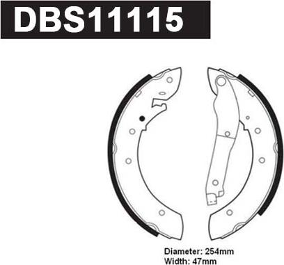 Danaher DBS11115 - Комплект гальм, барабанний механізм autozip.com.ua