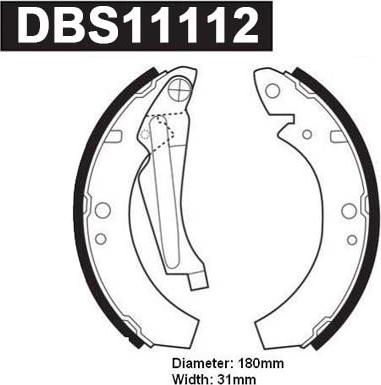 Danaher DBS11112 - Комплект гальм, барабанний механізм autozip.com.ua