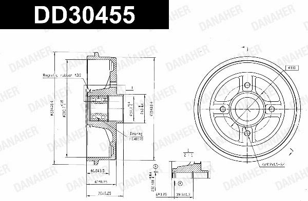 Danaher DD30455 - Гальмівний барабан autozip.com.ua