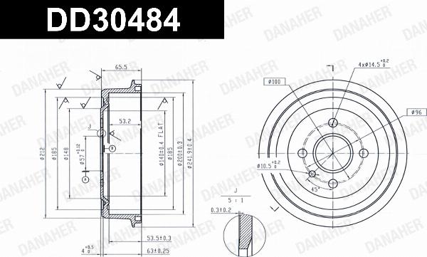 Danaher DD30484 - Гальмівний барабан autozip.com.ua