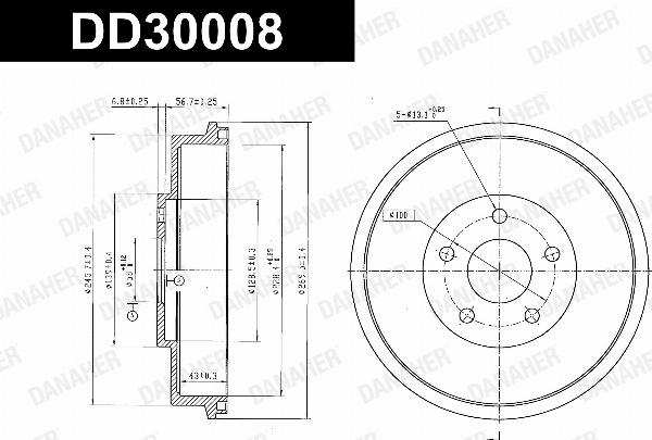 Danaher DD30008 - Гальмівний барабан autozip.com.ua