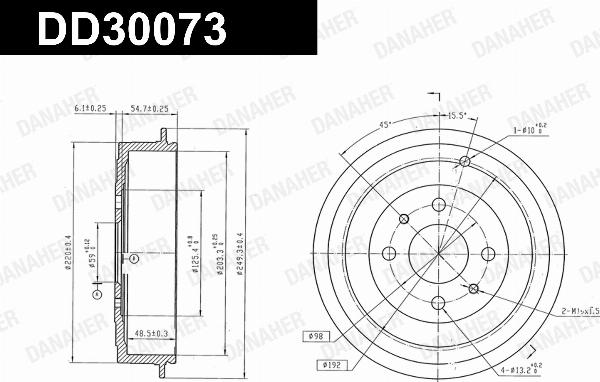 Danaher DD30073 - Гальмівний барабан autozip.com.ua