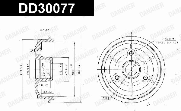 Danaher DD30077 - Гальмівний барабан autozip.com.ua