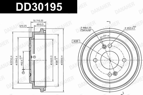 Danaher DD30195 - Гальмівний барабан autozip.com.ua