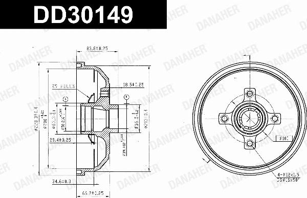 Danaher DD30149 - Гальмівний барабан autozip.com.ua