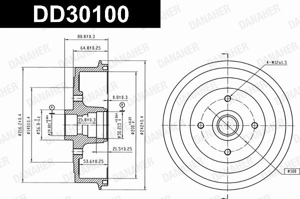 Danaher DD30100 - Гальмівний барабан autozip.com.ua