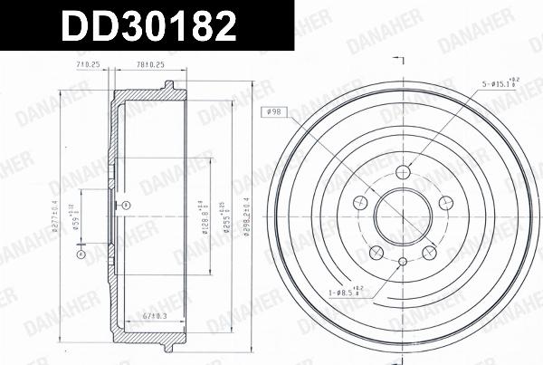 Danaher DD30182 - Гальмівний барабан autozip.com.ua
