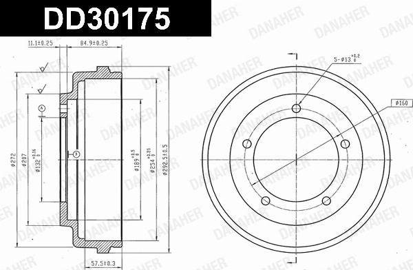 Danaher DD30175 - Гальмівний барабан autozip.com.ua