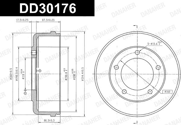 Danaher DD30176 - Гальмівний барабан autozip.com.ua
