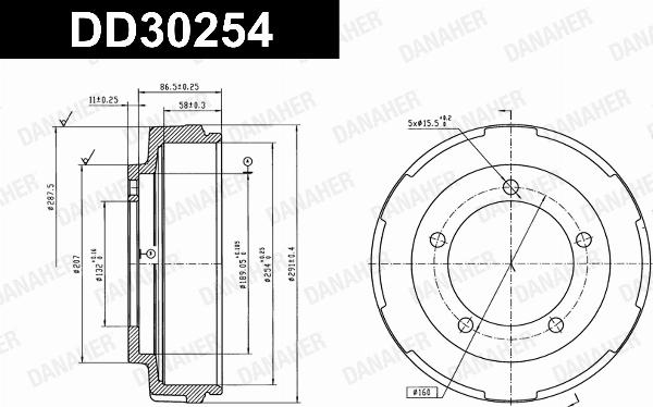 Danaher DD30254 - Гальмівний барабан autozip.com.ua
