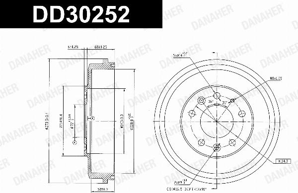 Danaher DD30252 - Гальмівний барабан autozip.com.ua