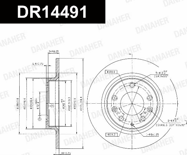 Danaher DR14491 - Гальмівний диск autozip.com.ua