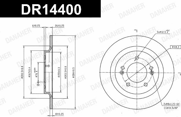 Danaher DR14400 - Гальмівний диск autozip.com.ua