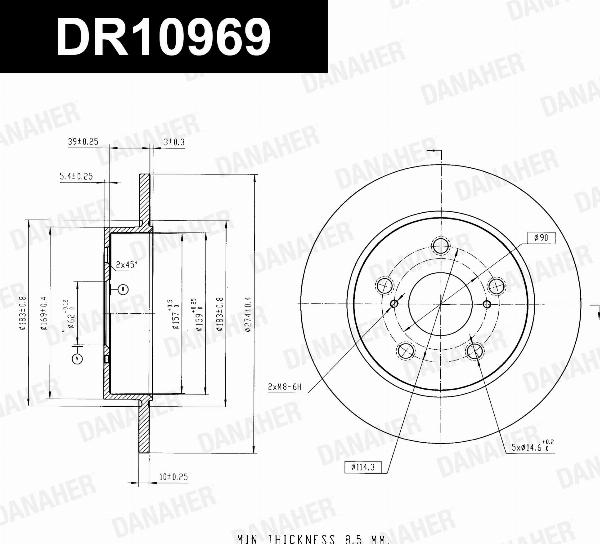 Danaher DR10969 - Гальмівний диск autozip.com.ua