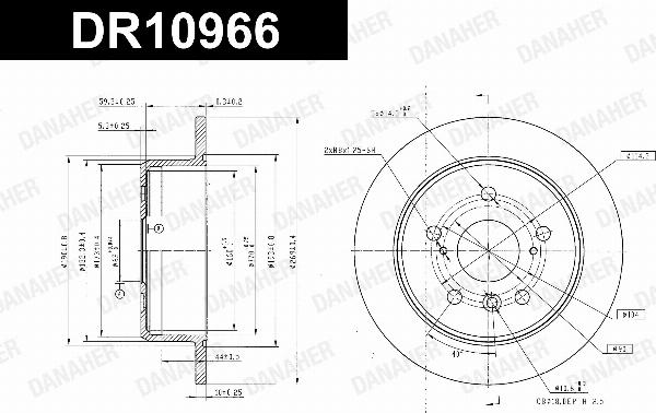 Danaher DR10966 - Гальмівний диск autozip.com.ua