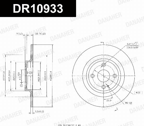 Danaher DR10933 - Гальмівний диск autozip.com.ua