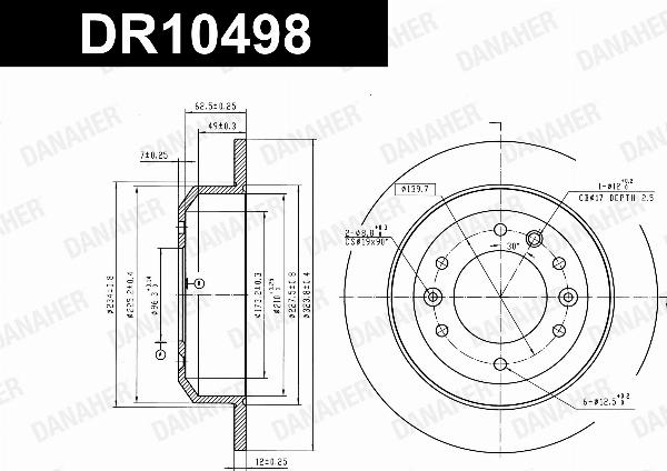 Danaher DR10498 - Гальмівний диск autozip.com.ua