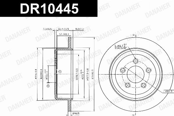 Danaher DR10445 - Гальмівний диск autozip.com.ua