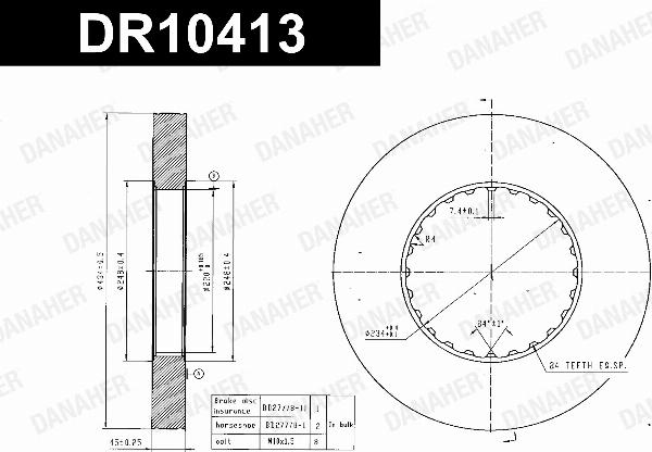 Danaher DR10413 - Гальмівний диск autozip.com.ua