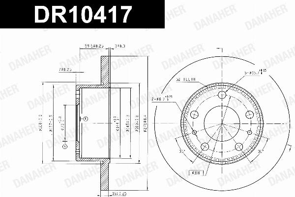 Danaher DR10417 - Гальмівний диск autozip.com.ua