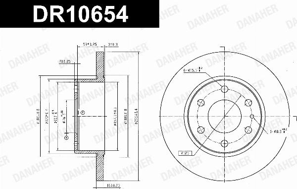 Danaher DR10654 - Гальмівний диск autozip.com.ua