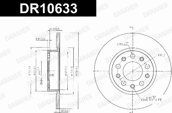 Danaher DR10633 - Гальмівний диск autozip.com.ua