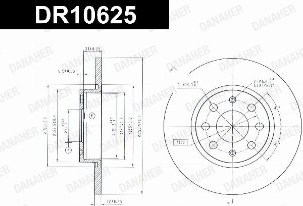 Danaher DR10625 - Гальмівний диск autozip.com.ua