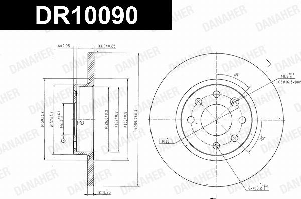 Danaher DR10090 - Гальмівний диск autozip.com.ua