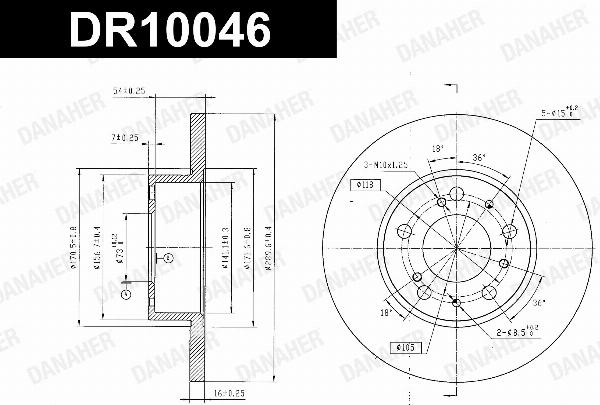 Danaher DR10046 - Гальмівний диск autozip.com.ua