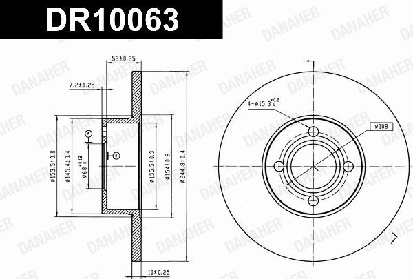Danaher DR10063 - Гальмівний диск autozip.com.ua