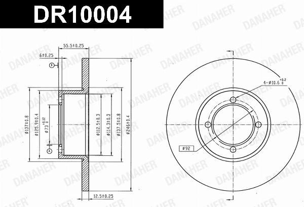 Danaher DR10004 - Гальмівний диск autozip.com.ua