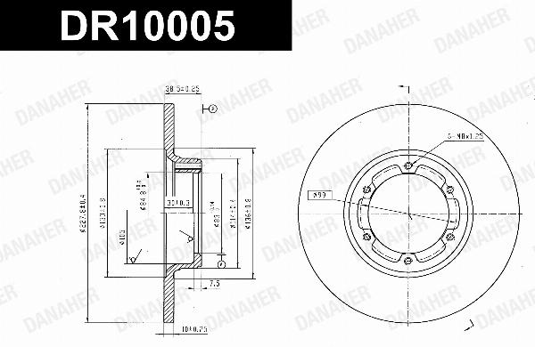 Danaher DR10005 - Гальмівний диск autozip.com.ua
