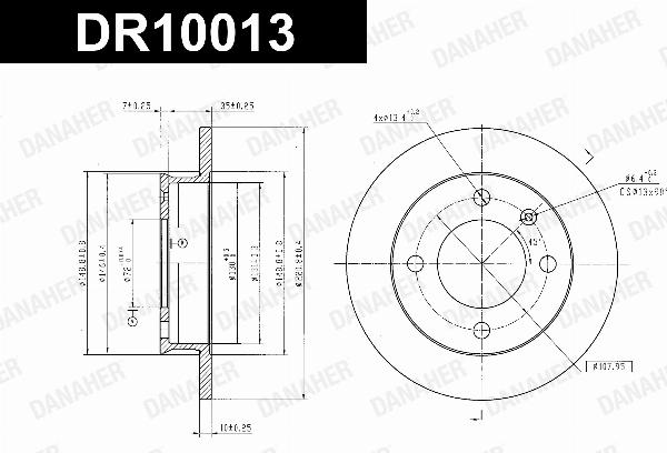Danaher DR10013 - Гальмівний диск autozip.com.ua