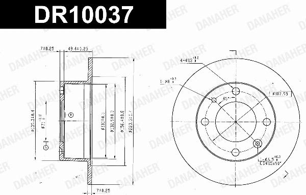 Danaher DR10037 - Гальмівний диск autozip.com.ua