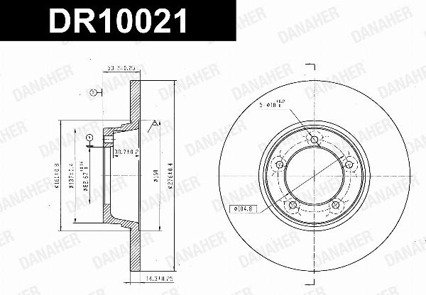 Danaher DR10021 - Гальмівний диск autozip.com.ua