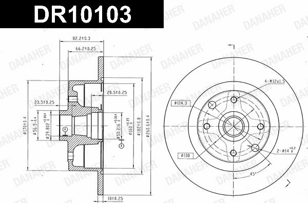 Danaher DR10103 - Гальмівний диск autozip.com.ua