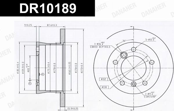 Danaher DR10189 - Гальмівний диск autozip.com.ua