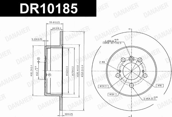 Danaher DR10185 - Гальмівний диск autozip.com.ua