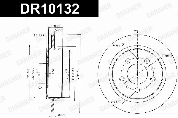 Danaher DR10132 - Гальмівний диск autozip.com.ua