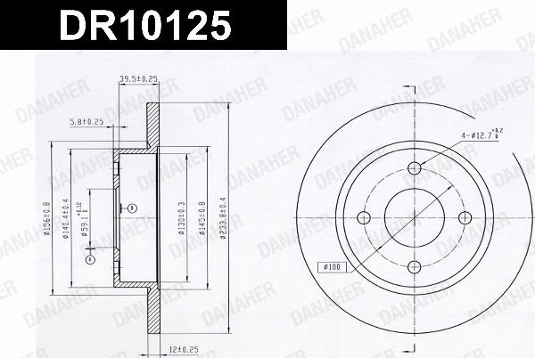Danaher DR10125 - Гальмівний диск autozip.com.ua