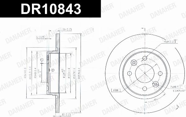 Danaher DR10843 - Гальмівний диск autozip.com.ua