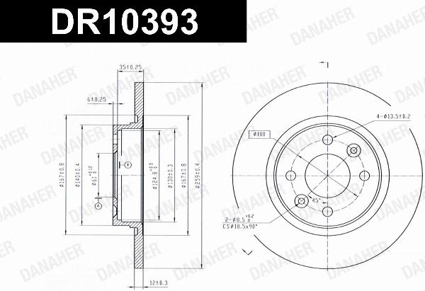 Danaher DR10393 - Гальмівний диск autozip.com.ua