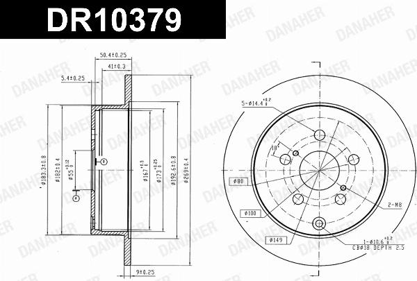 Danaher DR10379 - Гальмівний диск autozip.com.ua