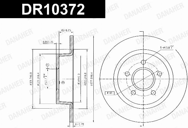 Danaher DR10372 - Гальмівний диск autozip.com.ua