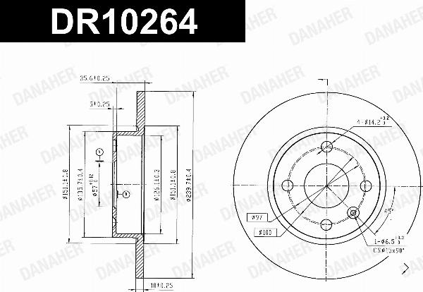 Danaher DR10264 - Гальмівний диск autozip.com.ua
