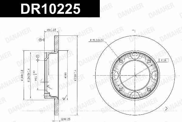 Danaher DR10225 - Гальмівний диск autozip.com.ua
