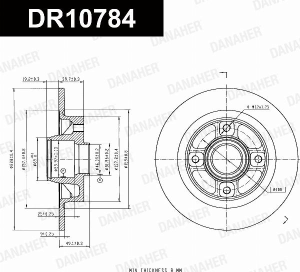 Danaher DR10784 - Гальмівний диск autozip.com.ua