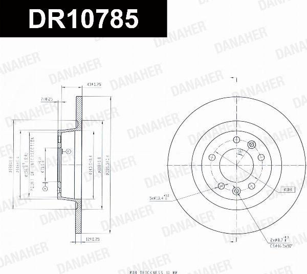 Danaher DR10785 - Гальмівний диск autozip.com.ua