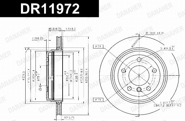 Danaher DR11972 - Гальмівний диск autozip.com.ua